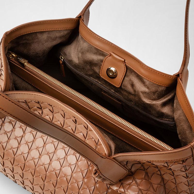 Serapian Small secret tote bag in mosaico tan Convenienza