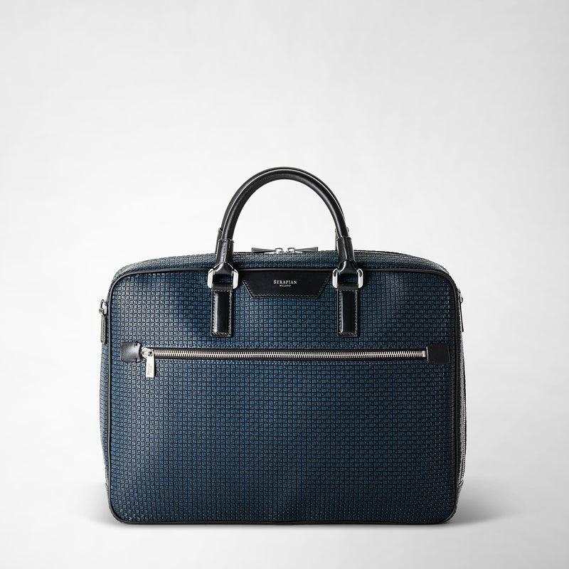 Serapian Borsa business slim in stepan blu oceano-nero Presa