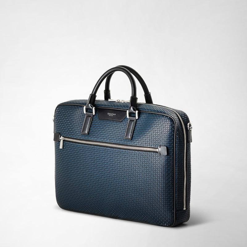 Serapian Borsa business slim in stepan blu oceano-nero Presa