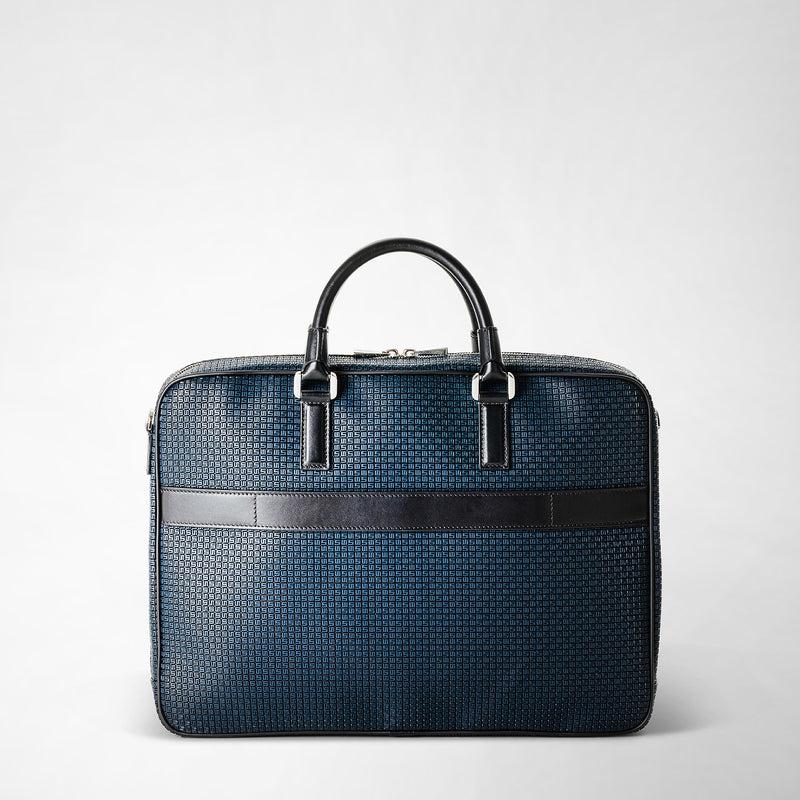 Serapian Borsa business slim in stepan blu oceano-nero Presa