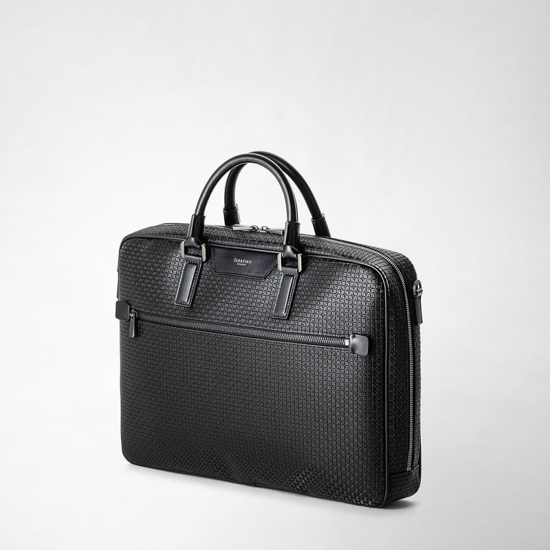 Serapian Borsa business slim in stepan nero-nero eclissi Sconto