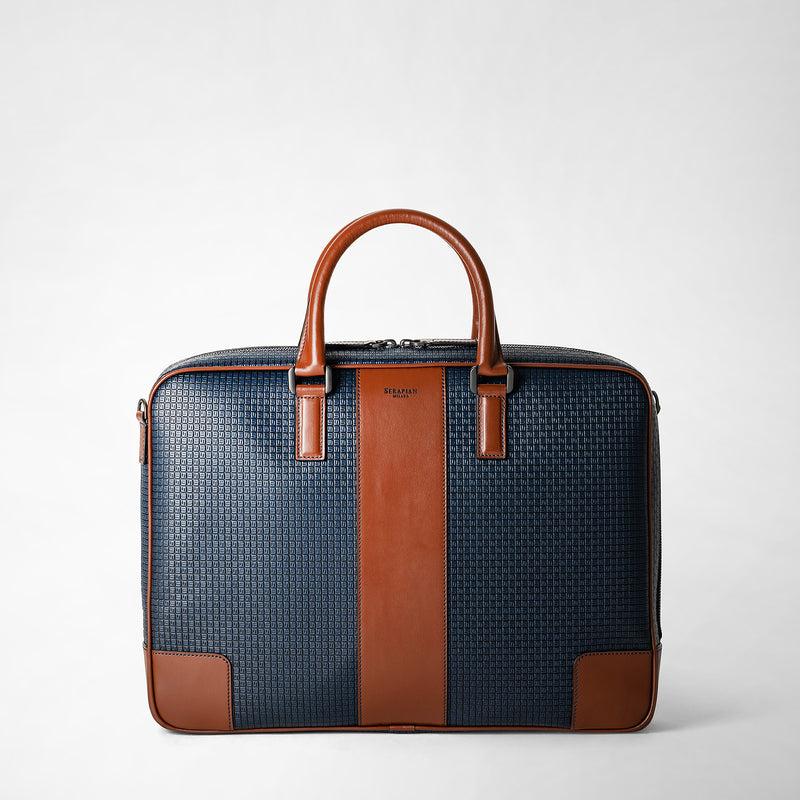 Serapian Borsa business slim in stepan blu oceano-cuoio Economico