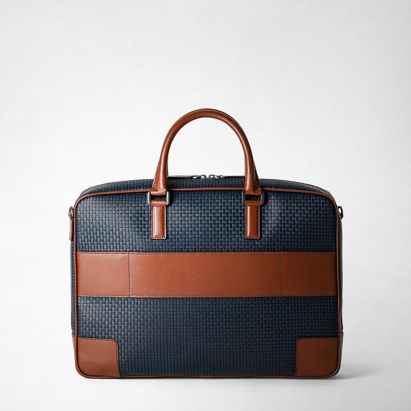 Serapian Borsa business slim in stepan blu oceano-cuoio Economico