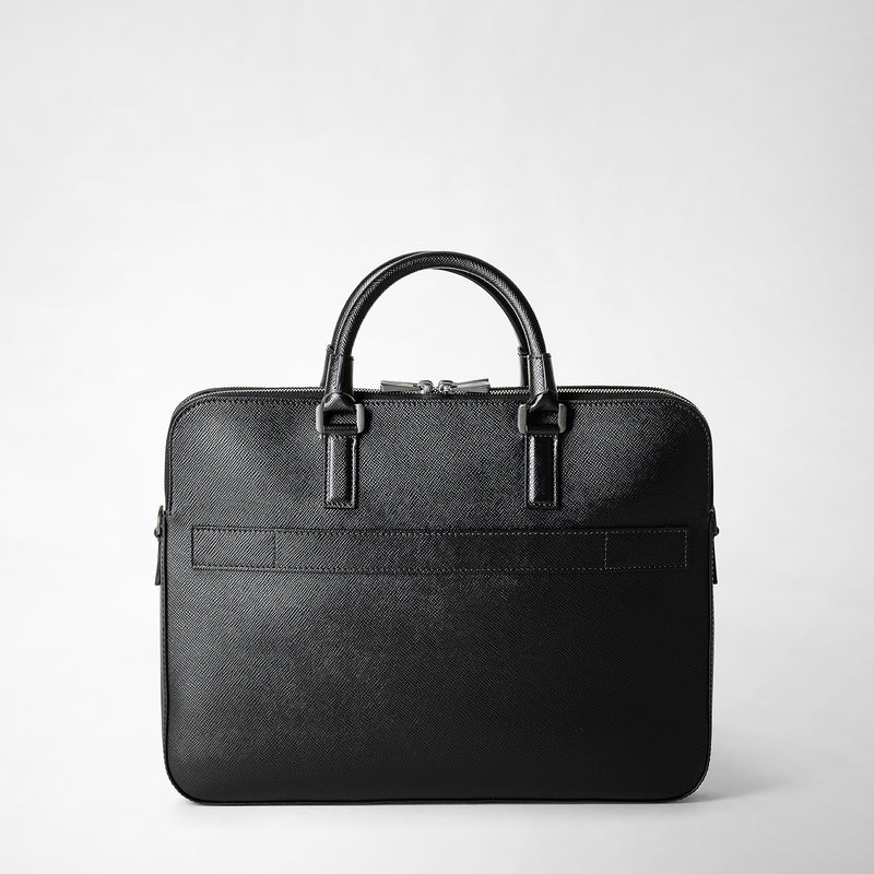 Serapian Borsa business slim doppia zip pelle evoluzione nero Online
