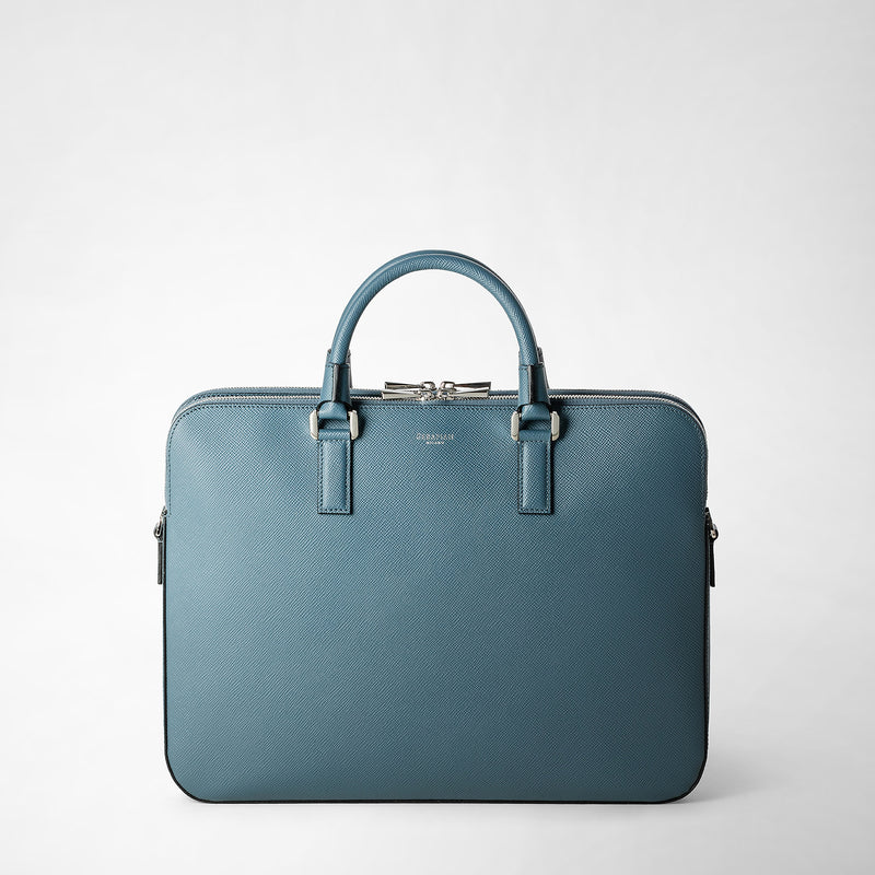 Serapian BORSA BUSINESS SLIM CON DOPPIA ZIP IN PELLE EVOLUZIONE Outlet