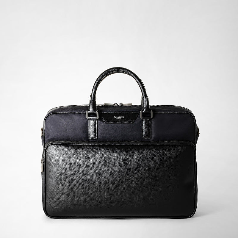 Serapian Briefcase recycled twill in evoluzione eclipse black In Vendita
