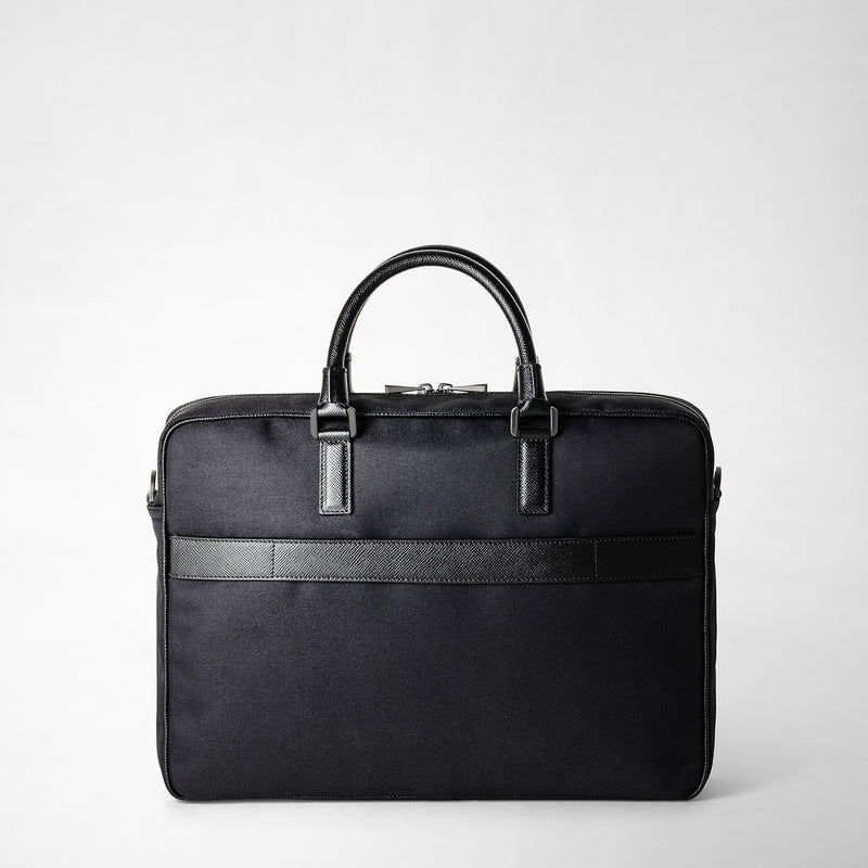 Serapian Briefcase recycled twill in evoluzione eclipse black In Vendita