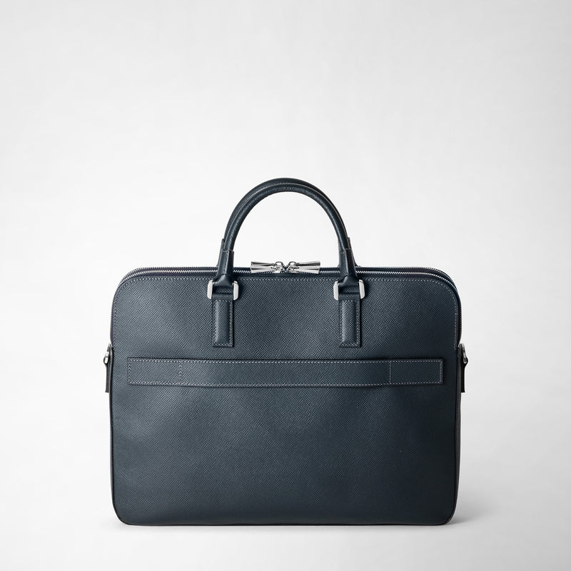 Serapian Borsa business slim doppia zip pelle evoluzione blu Offerte