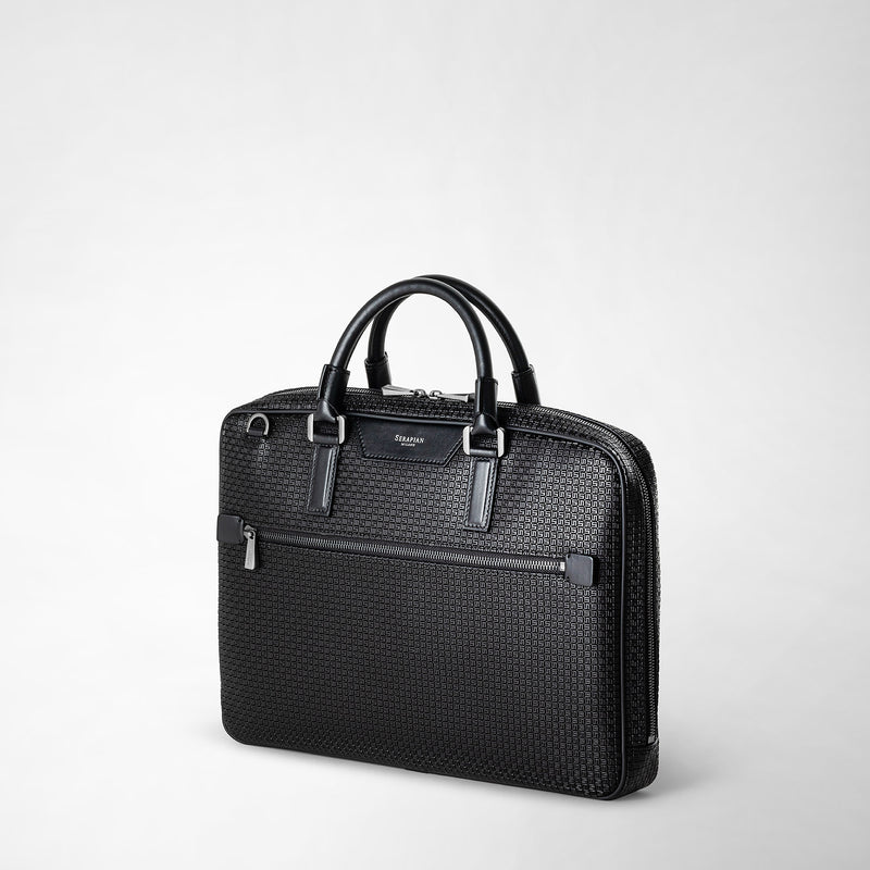 Serapian Borsa business extra slim in stepan nero-nero eclissi Vendita Economica