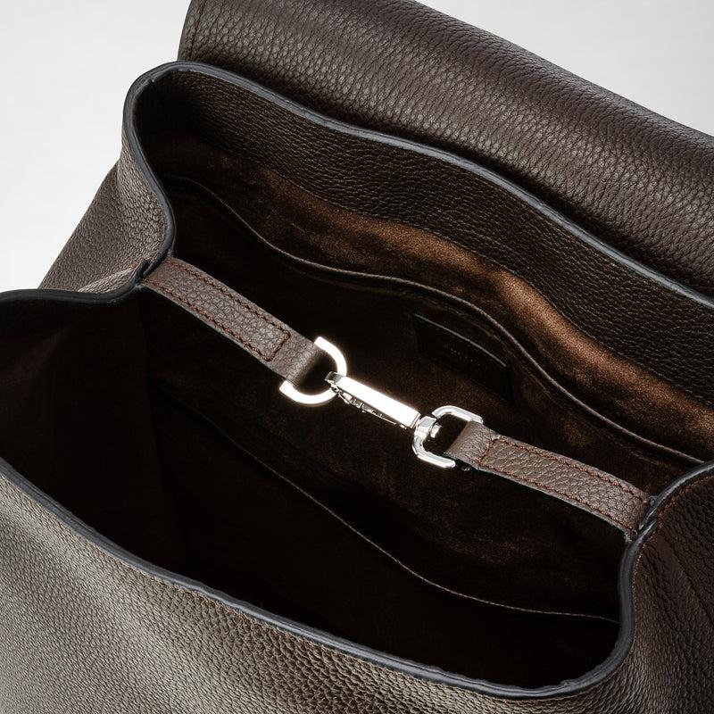 Serapian Day backpack in cachemire leather espresso Vendite Flash