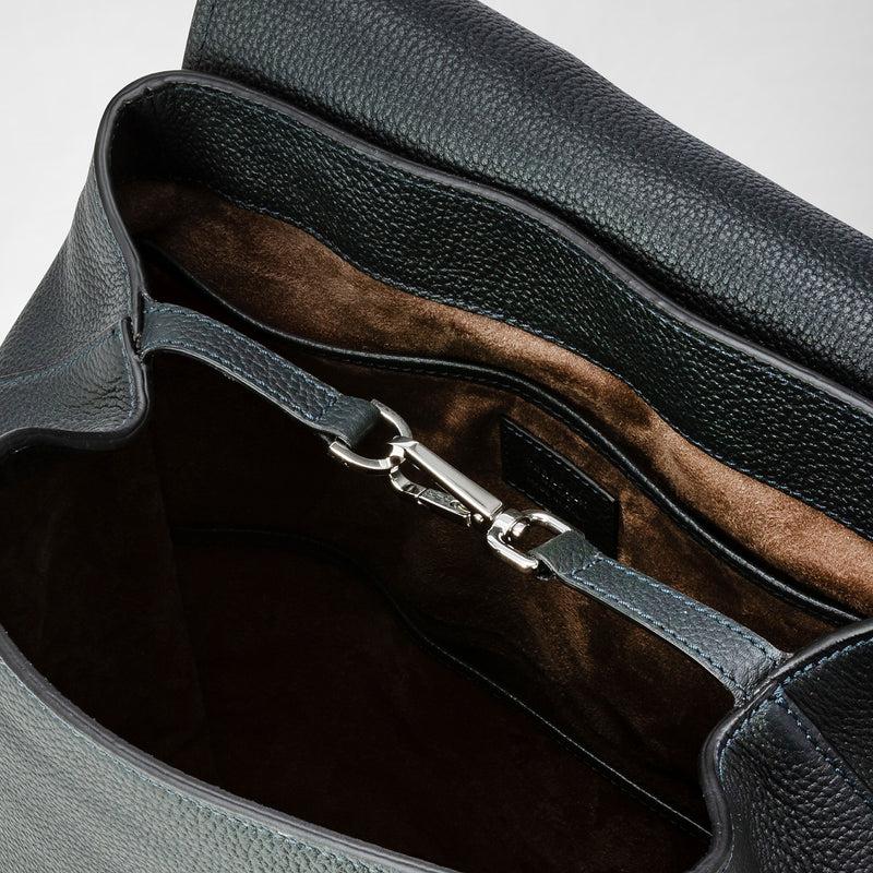 Serapian Day backpack in cachemire leather navy blue Negozio