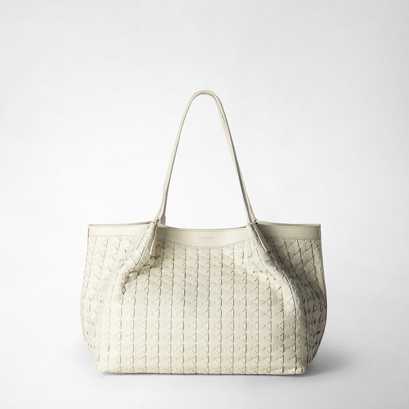Serapian Tote bag secret piccola in mosaico panna Nuova