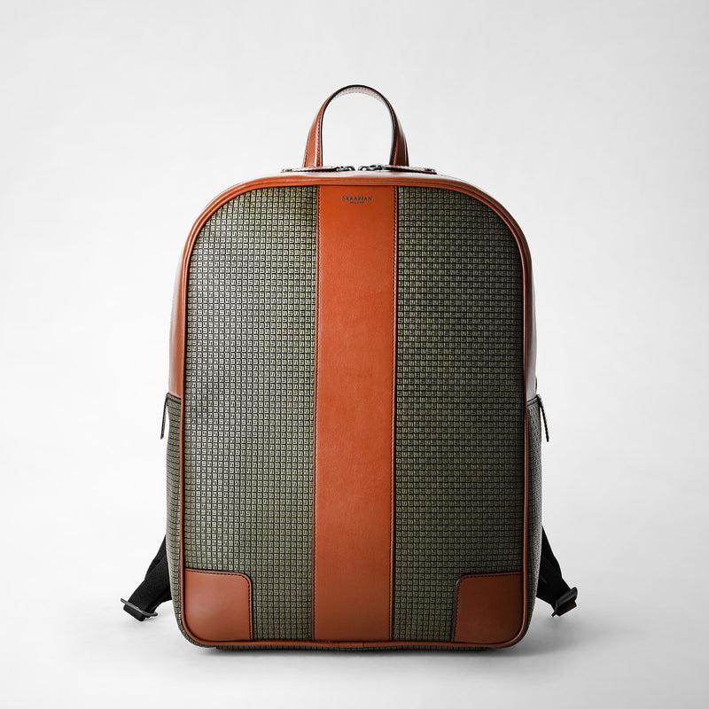 Serapian Backpack in stepan kaki and cuoio Consegna Veloce