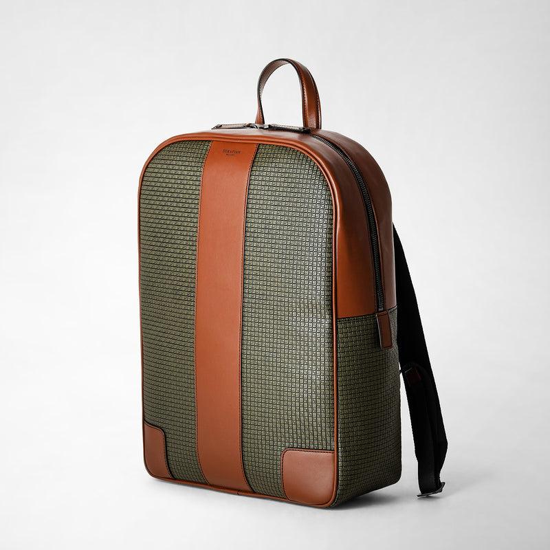 Serapian Backpack in stepan kaki and cuoio Consegna Veloce