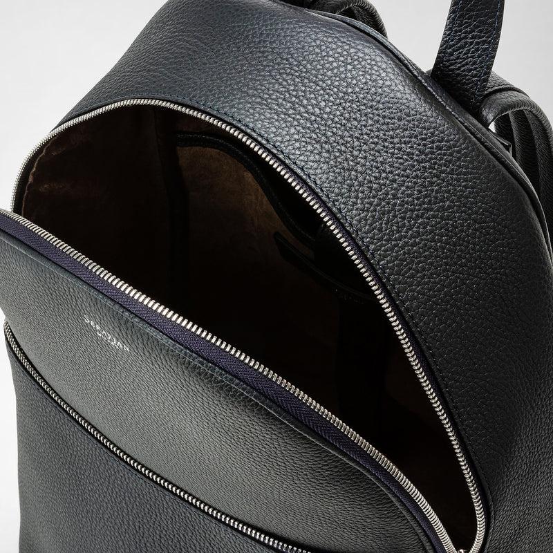 Serapian Zaino in pelle cachemire blu navy Promozione Limitata