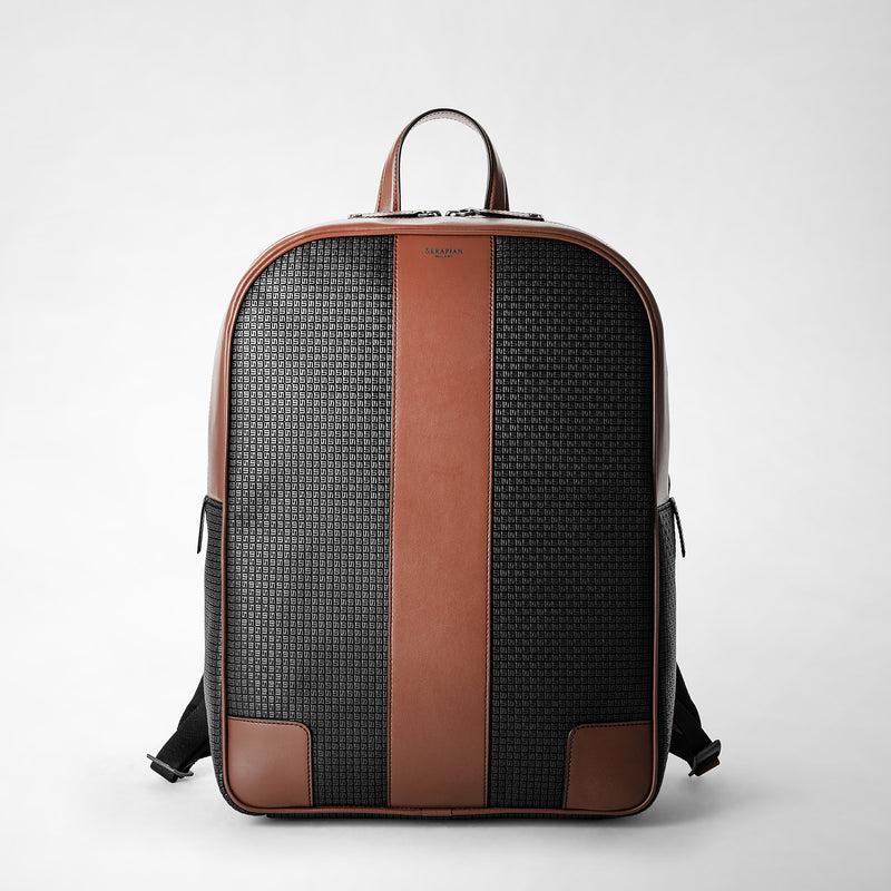 Serapian Zaino in stepan 72 nero-cuoio Sconto