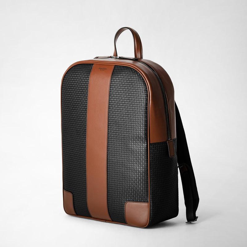 Serapian Zaino in stepan 72 nero-cuoio Sconto