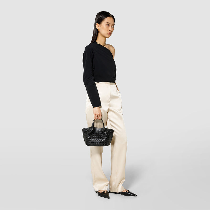 Serapian Mini secret bag in mosaico and elaphe black