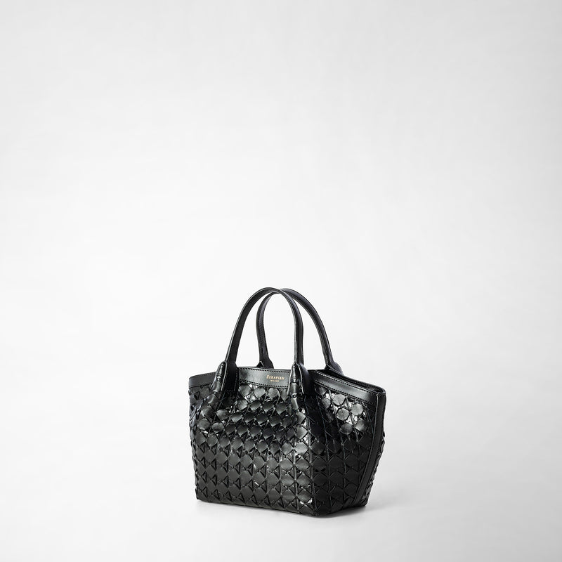 Serapian Mini secret bag in mosaico and elaphe black Offerte
