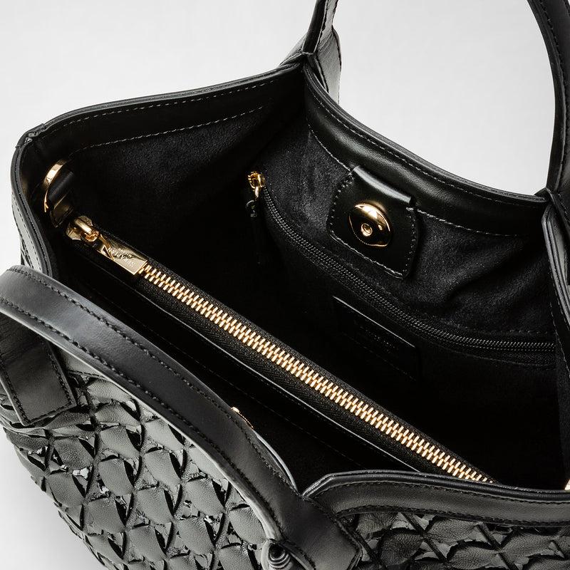 Serapian Mini secret bag in mosaico and elaphe black Offerte