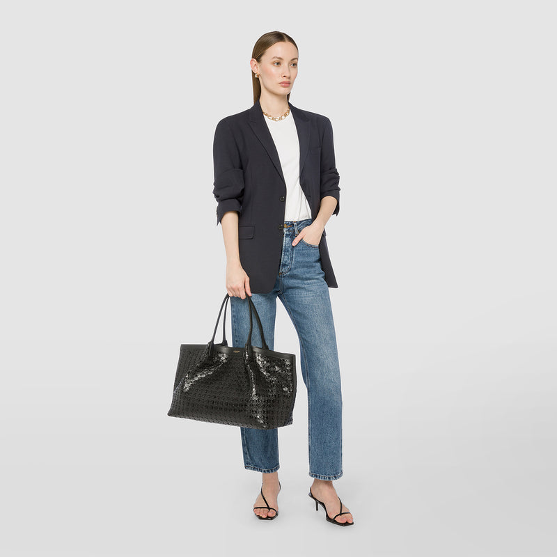Serapian Secret tote bag in mosaico and elaphe black Hotsell