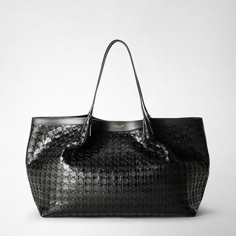 Serapian Secret tote bag in mosaico and elaphe black Hotsell