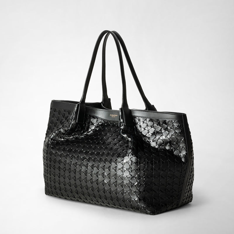 Serapian Secret tote bag in mosaico and elaphe black Hotsell