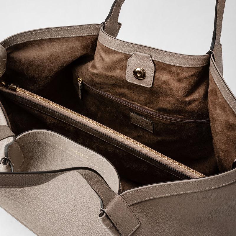 Serapian Tote bag secret in pelle rugiada sahara Vendite Flash