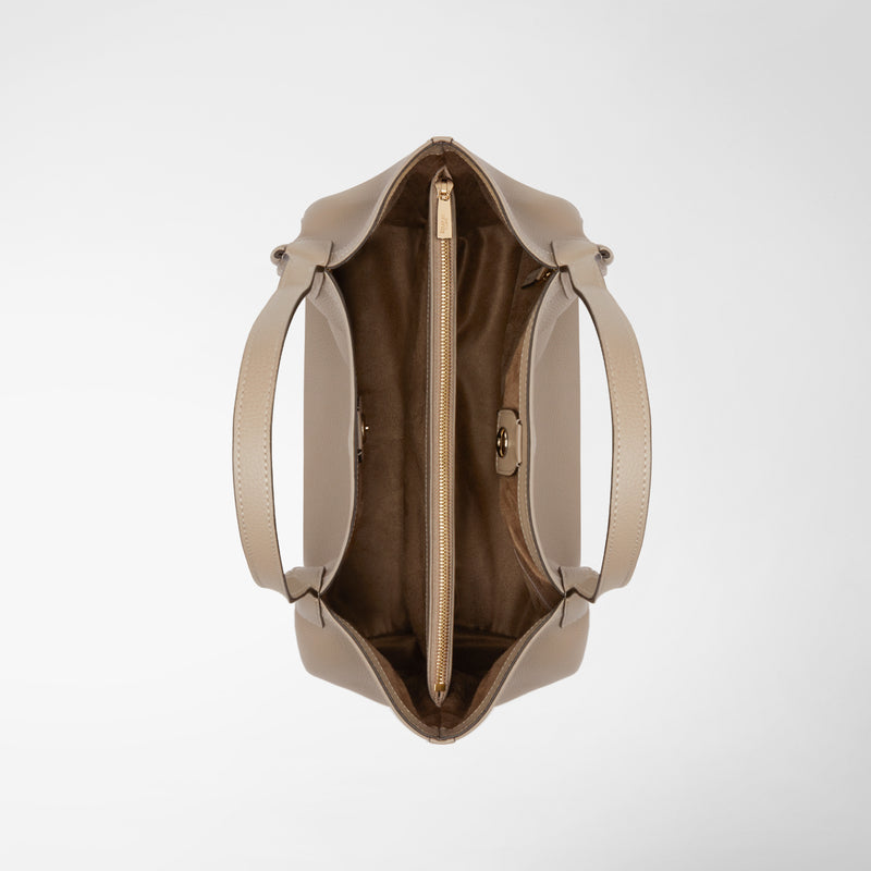 Serapian Small secret tote bag in rugiada leather sahara Moda