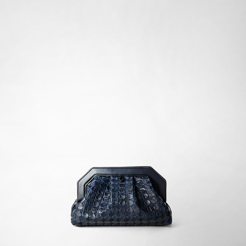 Serapian Secret clutch bag in mosaico midnight blue Nuovo