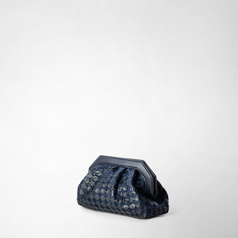 Serapian Secret clutch bag in mosaico midnight blue Nuovo