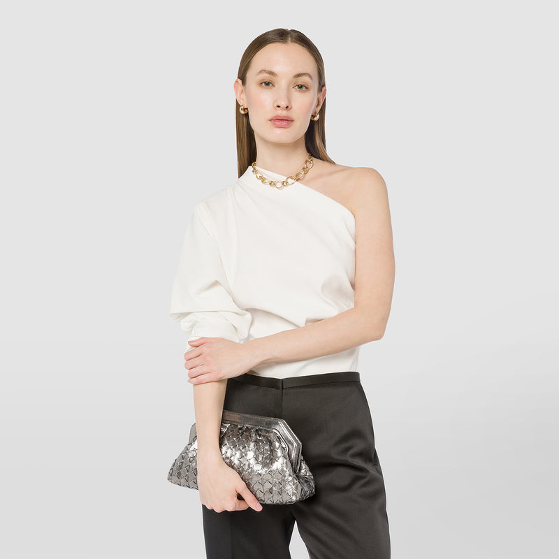 Serapian Secret clutch bag in mosaico ruthenium Qualità