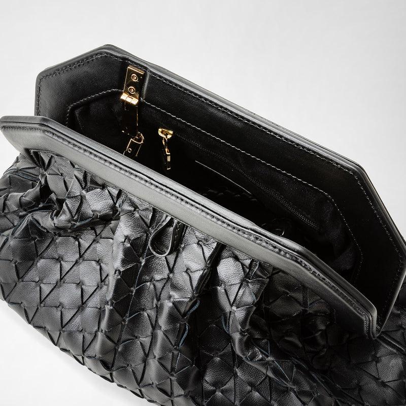 Serapian Clutch secret in mosaico nero Promozione