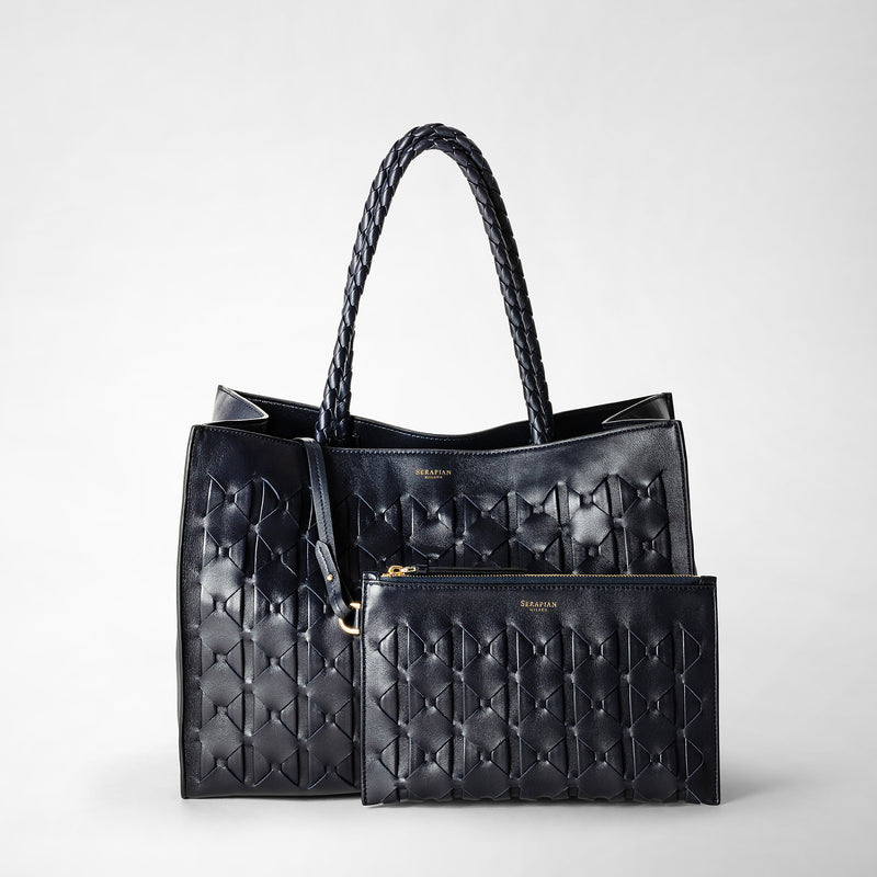 Serapian 1928 tote bag in mosaico midnight blue Offerta speciale