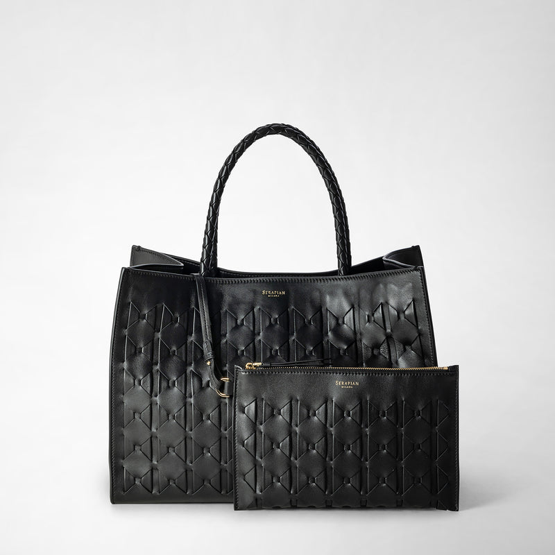 Serapian 1928 tote bag in mosaico black Fino Al -60%