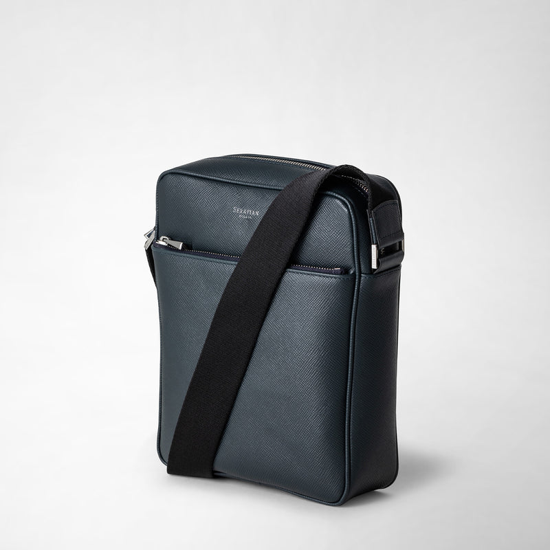 Serapian Tracolla north south in pelle evoluzione blu navy Sconto