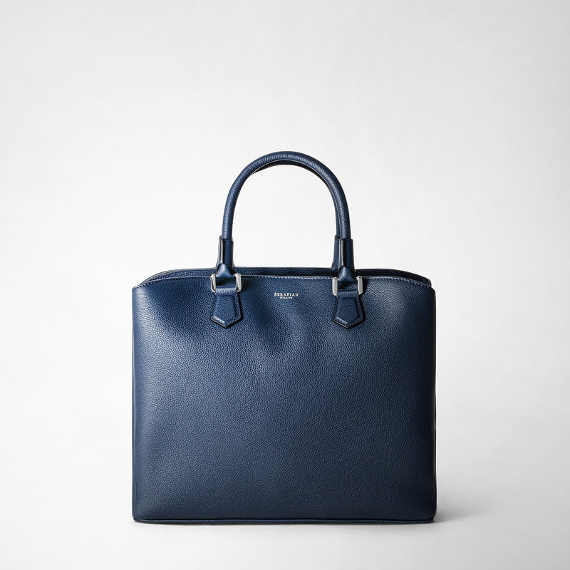 Serapian Borsa a mano luna in pelle rugiada blu navy I Più Venduti