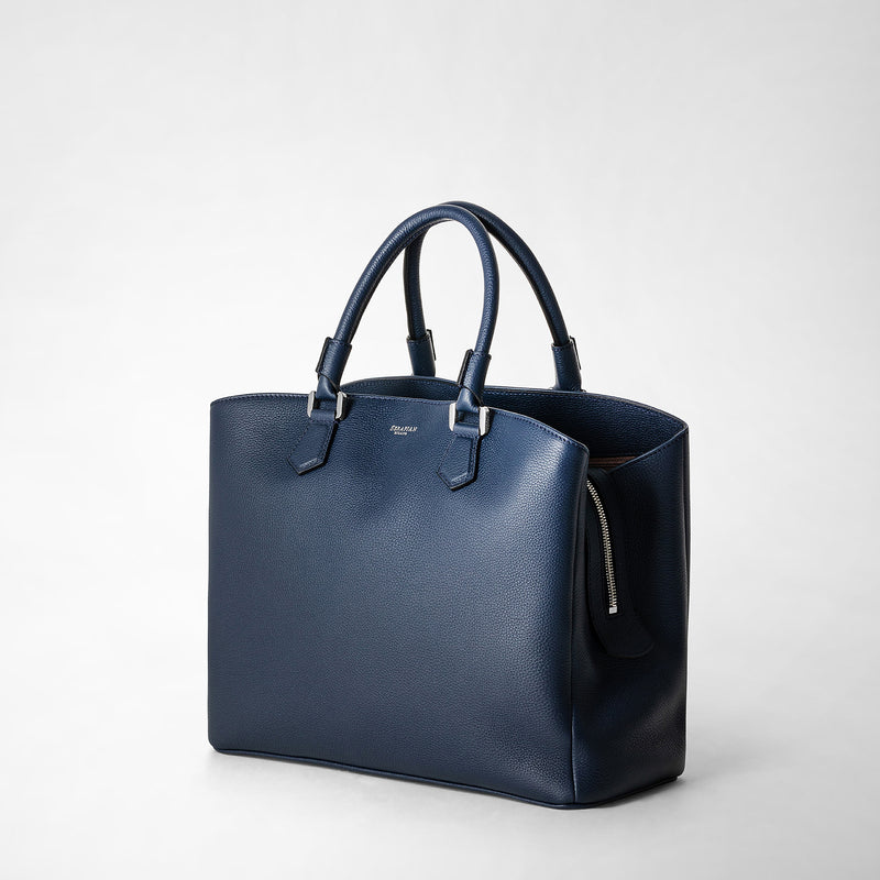 Serapian Borsa a mano luna in pelle rugiada blu navy I Più Venduti