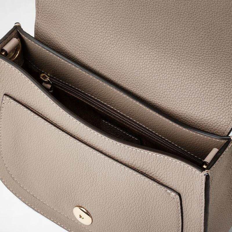 Serapian Borsa luna crossbody in pelle rugiada sahara In Saldo