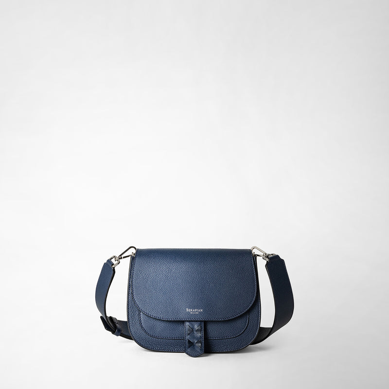 Serapian Borsa luna crossbody in pelle rugiada blue navy Moda