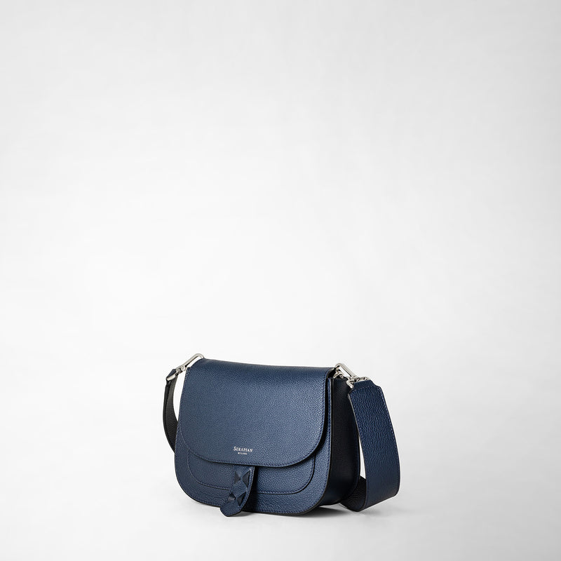 Serapian Borsa luna crossbody in pelle rugiada blue navy Moda