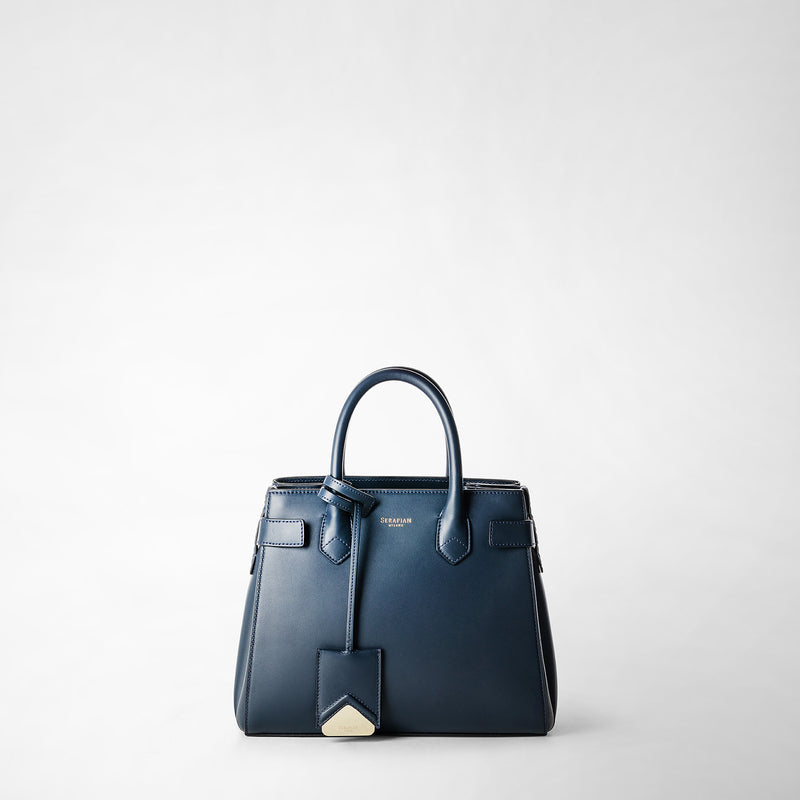 Serapian Meline' handbag in seta leather black Italia