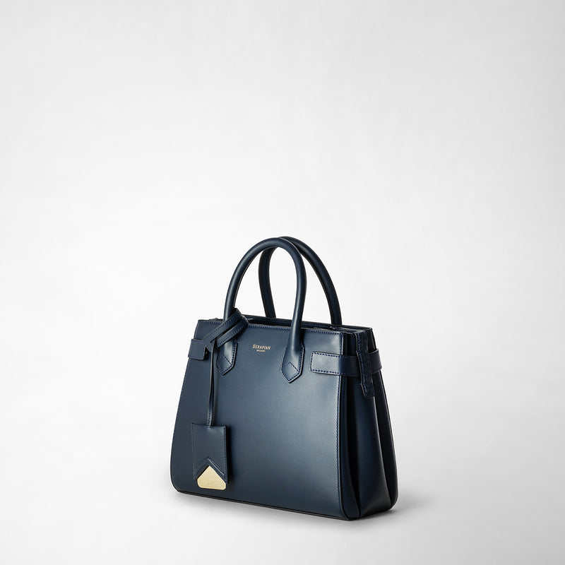 Serapian Meline' handbag in seta leather black Italia