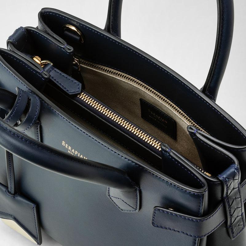 Serapian Meline' handbag in seta leather black Italia