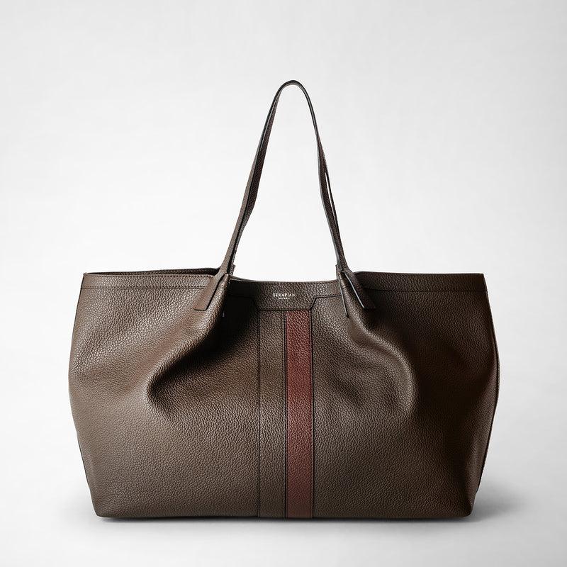 Serapian Borsa secret tote pelle cachemire espresso-rosso Soddisfazione Garantita