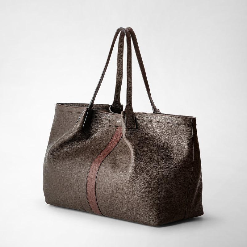 Serapian Borsa secret tote pelle cachemire espresso-rosso Soddisfazione Garantita
