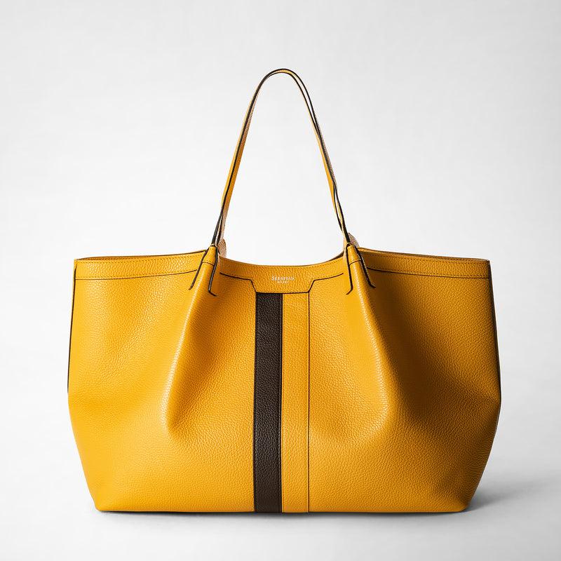 Serapian Secret tote bag in cachemire leather ochre espresso Qualità Garantita