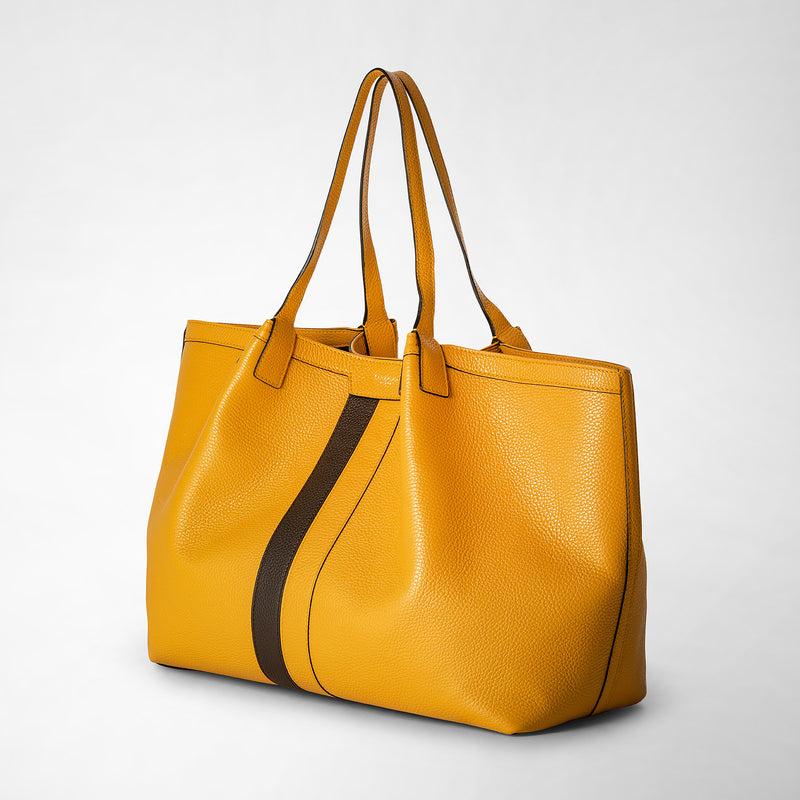 Serapian Secret tote bag in cachemire leather ochre espresso Qualità Garantita