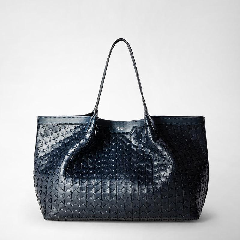 Serapian Secret tote bag in mosaico navy blue Acquista Ora