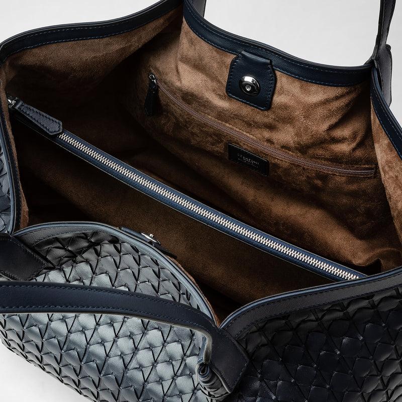 Serapian Secret tote bag in mosaico navy blue Acquista Ora